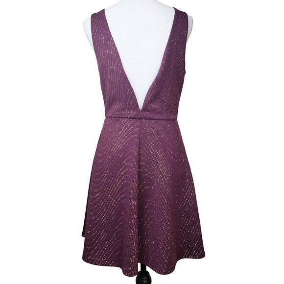 Bailey Blue Plum Gold Sparkle Party Evening Dress Size Large NWT - Picture 2 of 5